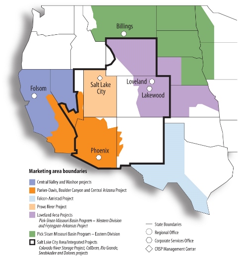MktgAreas_web Map of service boundaries of WAPA's hydropower products